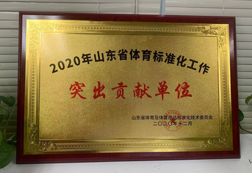 熊猫体育官方网站体育获得山东省体育及体育用品标准化技术委员会“突出贡献单位”证书